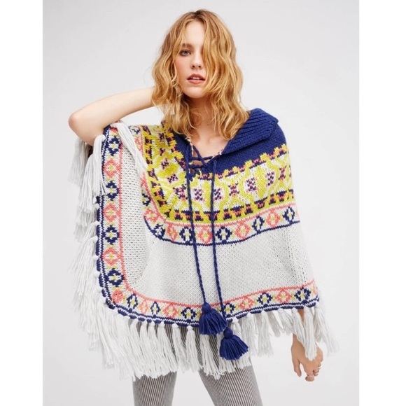 Free People High Life Fair Isle Poncho Sweater - Picture 4 of 5
